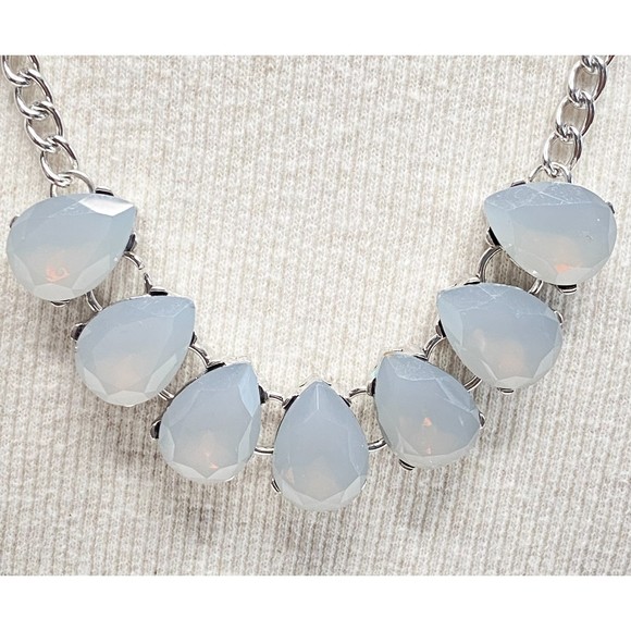 Necklace And Earrings Jewelry Pear Shape Set Lab Created Moonstones Stones - Picture 3 of 15